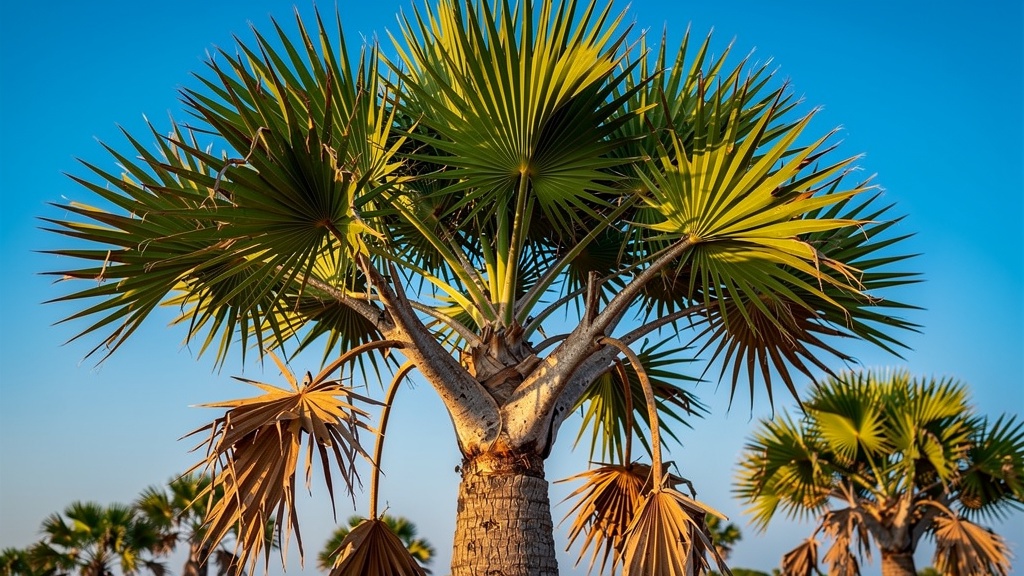 Single mature Hoka palm with multiple crowns